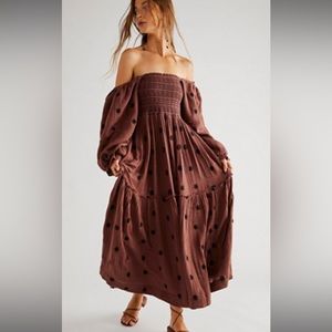Free People Dahlia Embroidered Maxi Dress